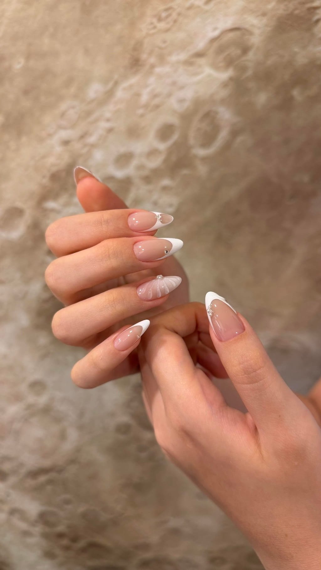 Clear Bow Summer Nail Art with Red Heart Details