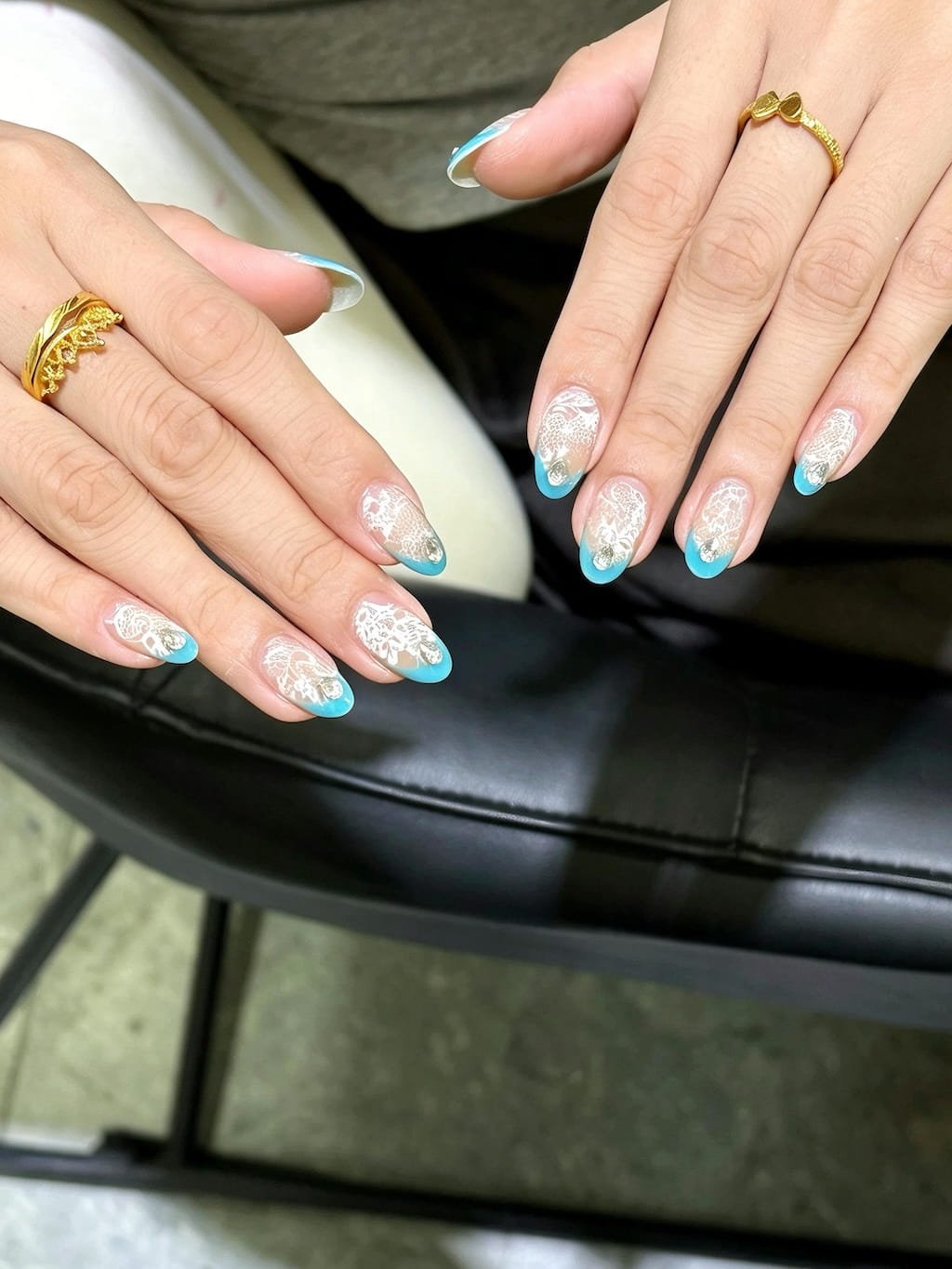 Colorful 3D Flower Summer Nail Design with Pastel Tips