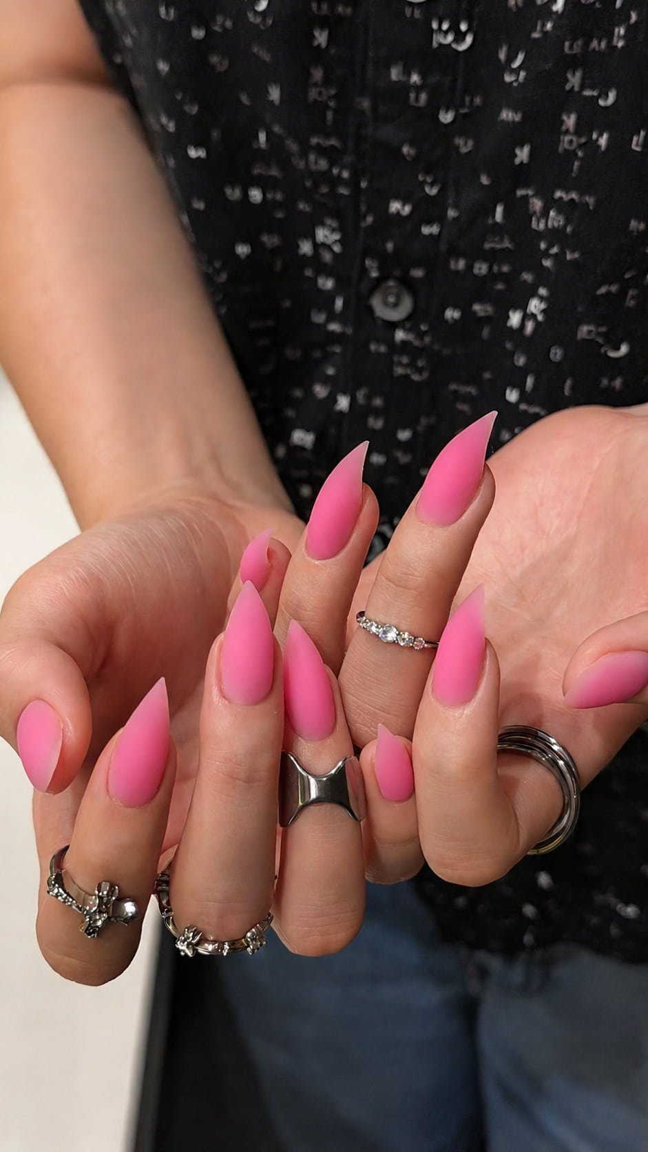 Matte Pink Cat Claw Nails for a Bold Minimal Look