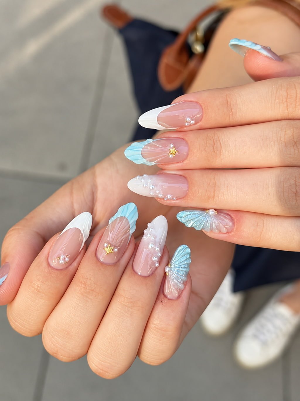 Pearl Seashell Beachy Nail Art