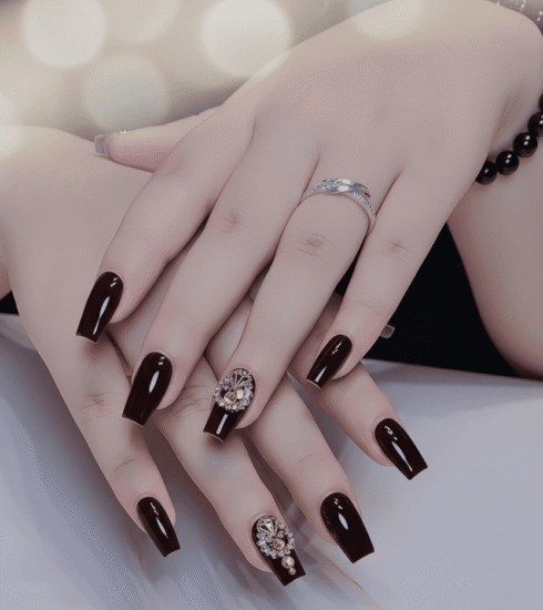 mẫu nail vuông thang